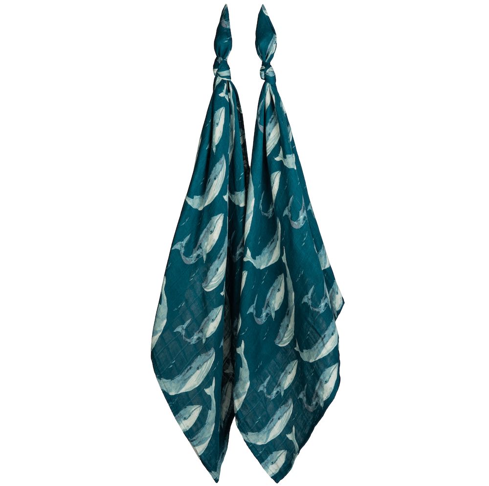 BLUE WHALE BAMBOO BURP CLOTHS - Kingfisher Road - Online Boutique