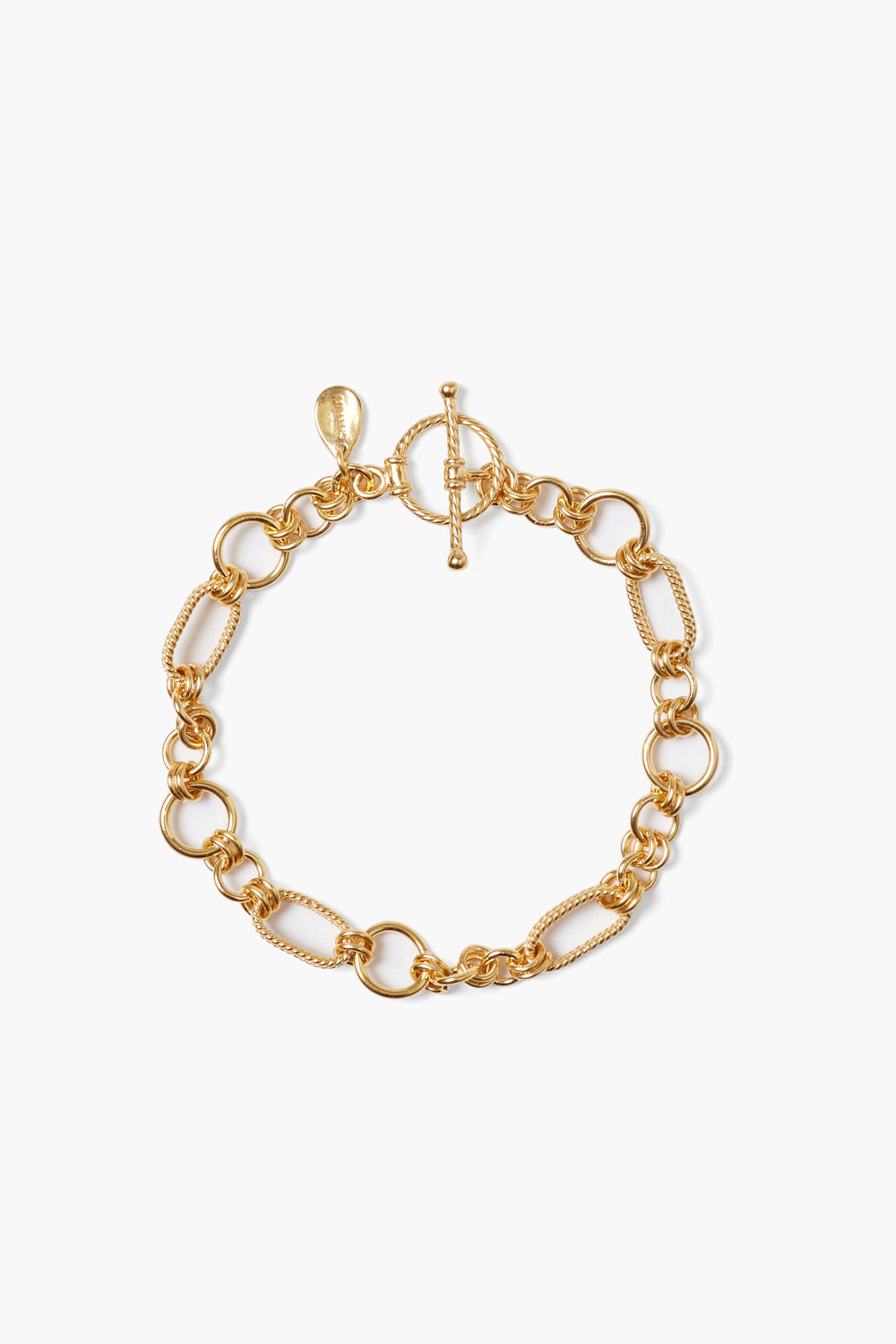 YELLOW GOLD TEXTURED LINKS BRACELET - Kingfisher Road - Online Boutique