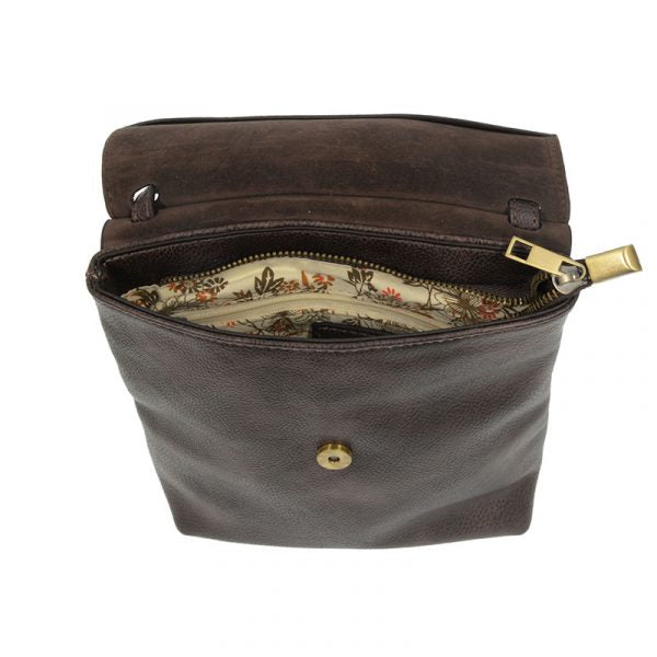 AIMEE FRONT FLAP CROSSBODY-DARK OAK - Kingfisher Road - Online Boutique