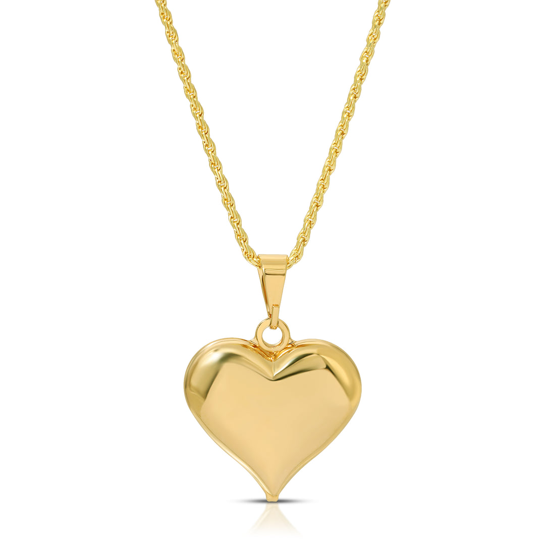 PUFFY HEART NECKLACE-GOLD - Kingfisher Road - Online Boutique