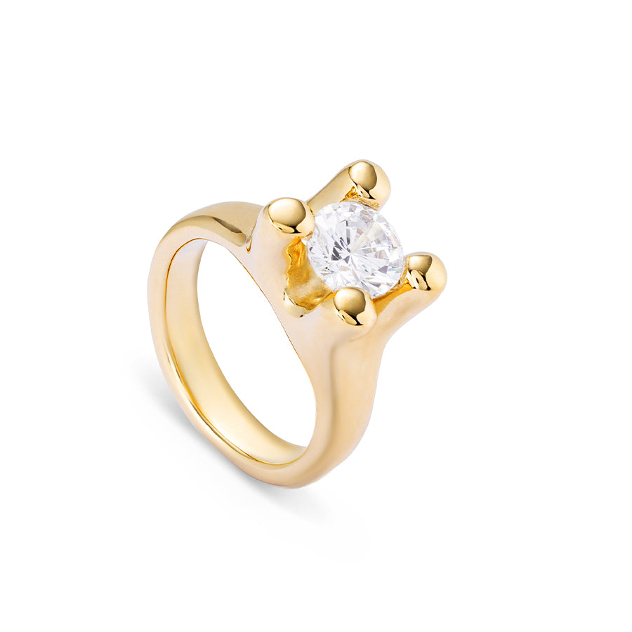 ANIMA RING-GOLD/WHITE ZIRCON - Kingfisher Road - Online Boutique