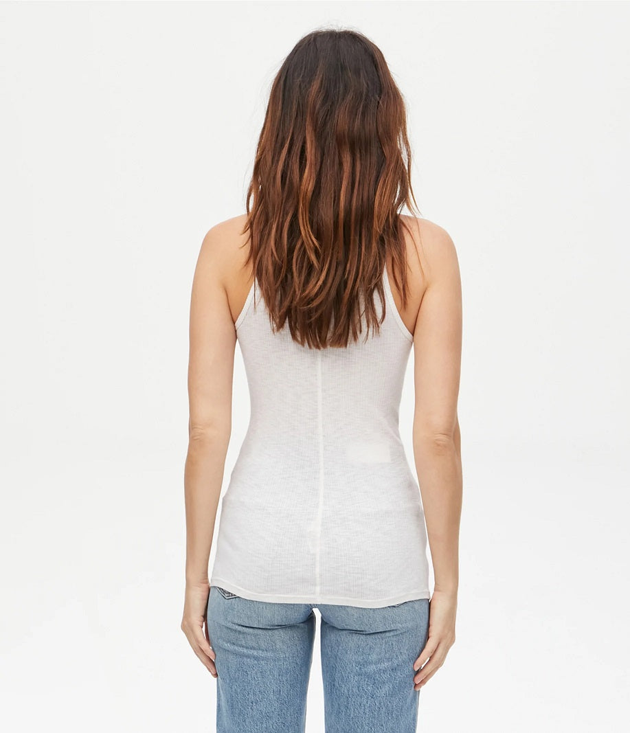 ALANA HALTER RACERBACK TANK - CHALK - Kingfisher Road - Online Boutique