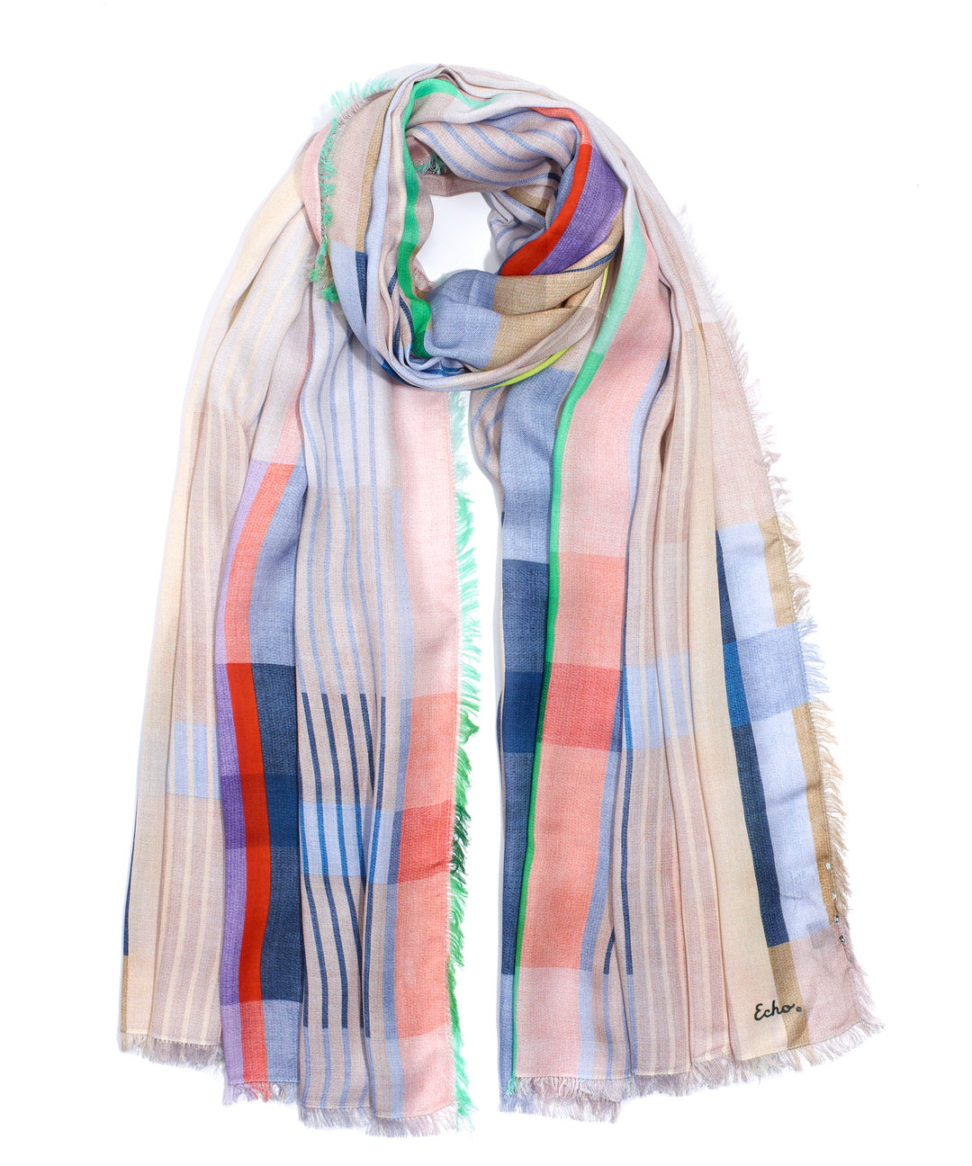 WASHED PLAID WRAP - Kingfisher Road - Online Boutique