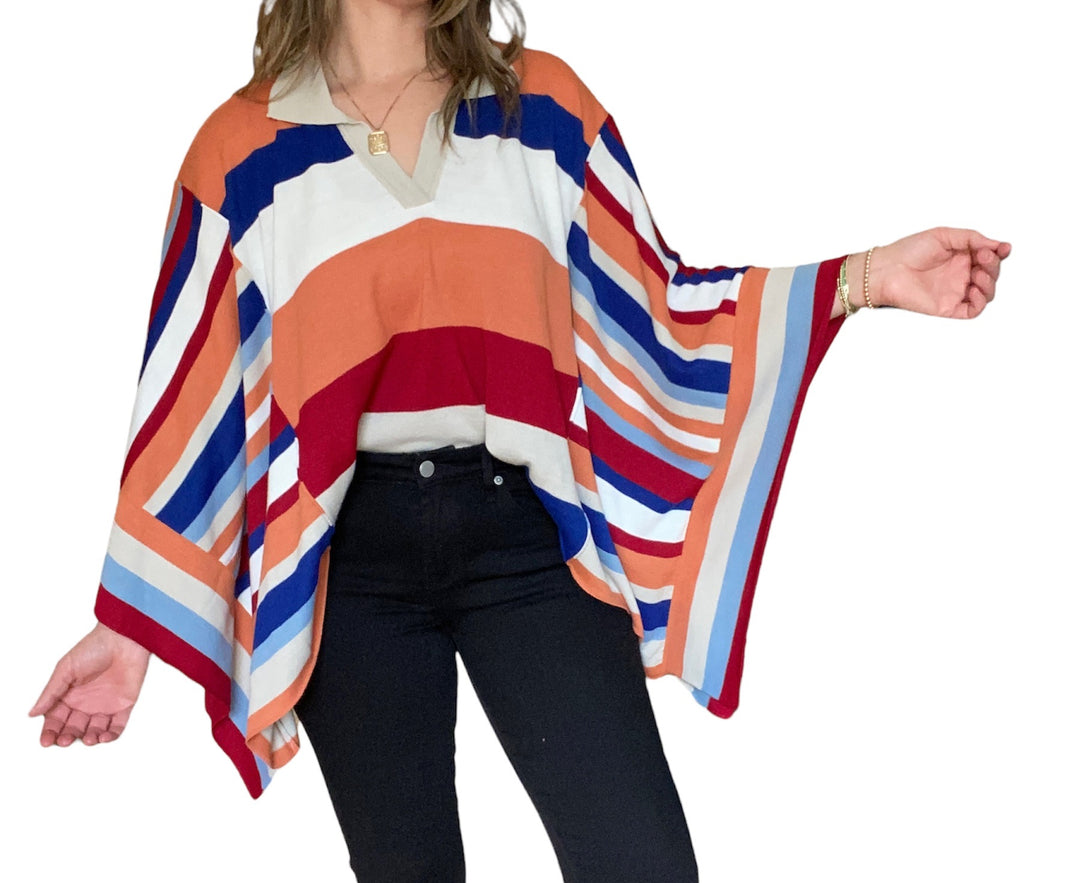 MULTI CHAK CHEL POLO PONCHO - Kingfisher Road - Online Boutique