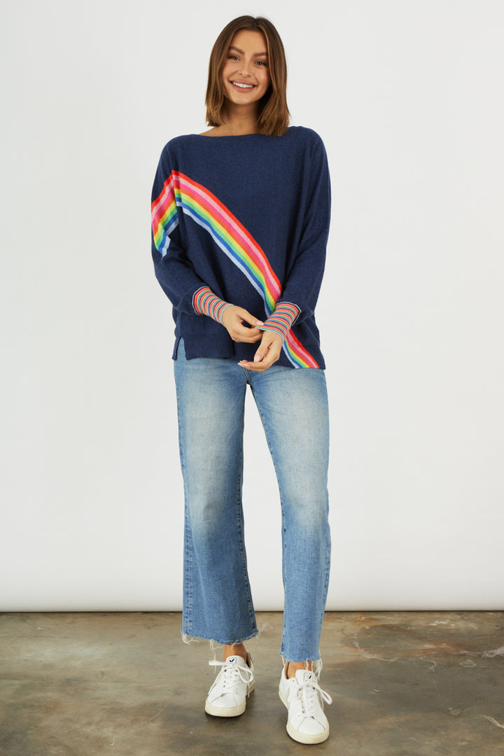 LONG SLEEVE RAINBOW SWEATER - Kingfisher Road - Online Boutique