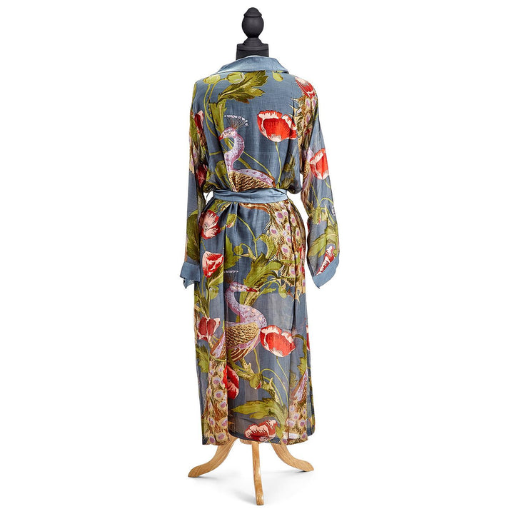 POPPIES & PEACOCKS KIMONO ROBE - Kingfisher Road - Online Boutique