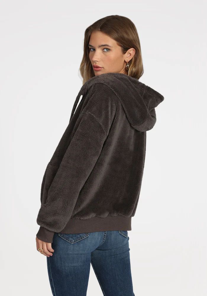 DOUBLE ZIP BOMBER - CHARCOAL - Kingfisher Road - Online Boutique