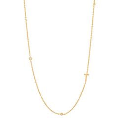 SIDEWAYS INITIAL NECKLACE w/ CZ ACCENTS - Kingfisher Road - Online Boutique