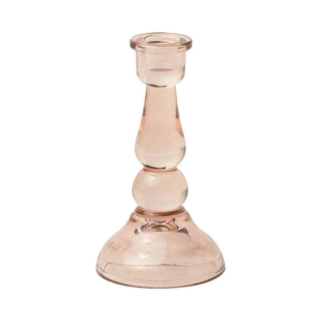 TALL GLASS TAPER HOLDER - PINK - Kingfisher Road - Online Boutique