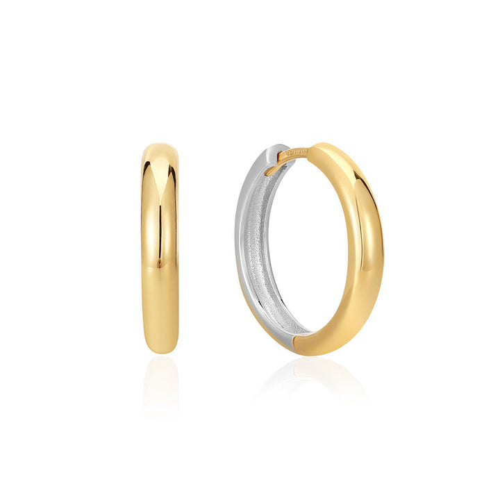 Kingfisher Road Ania Haie TWO TONE HOOP EARRINGS-GOLD/SILVER