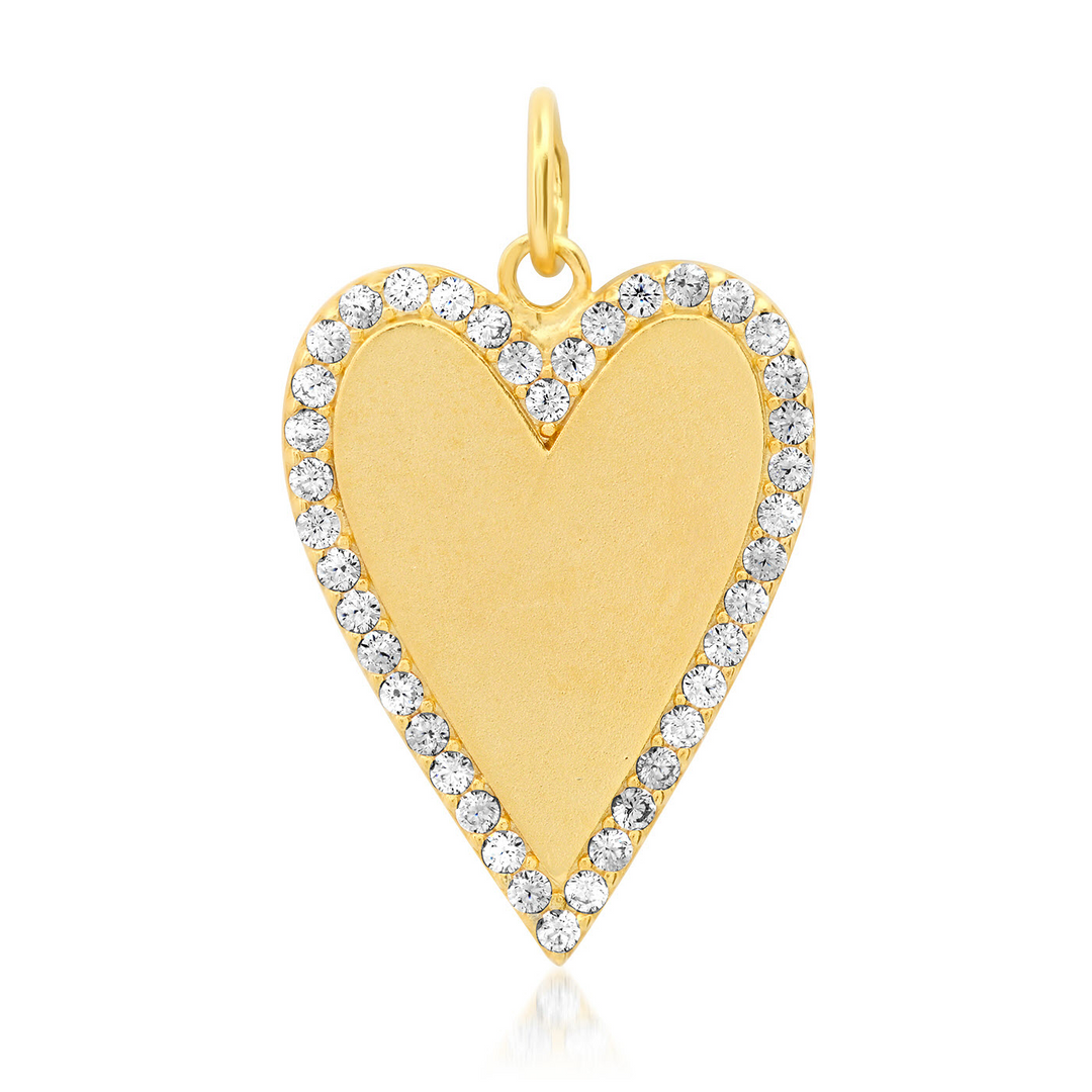 CLEAR STONE HEART CHARM - Kingfisher Road - Online Boutique