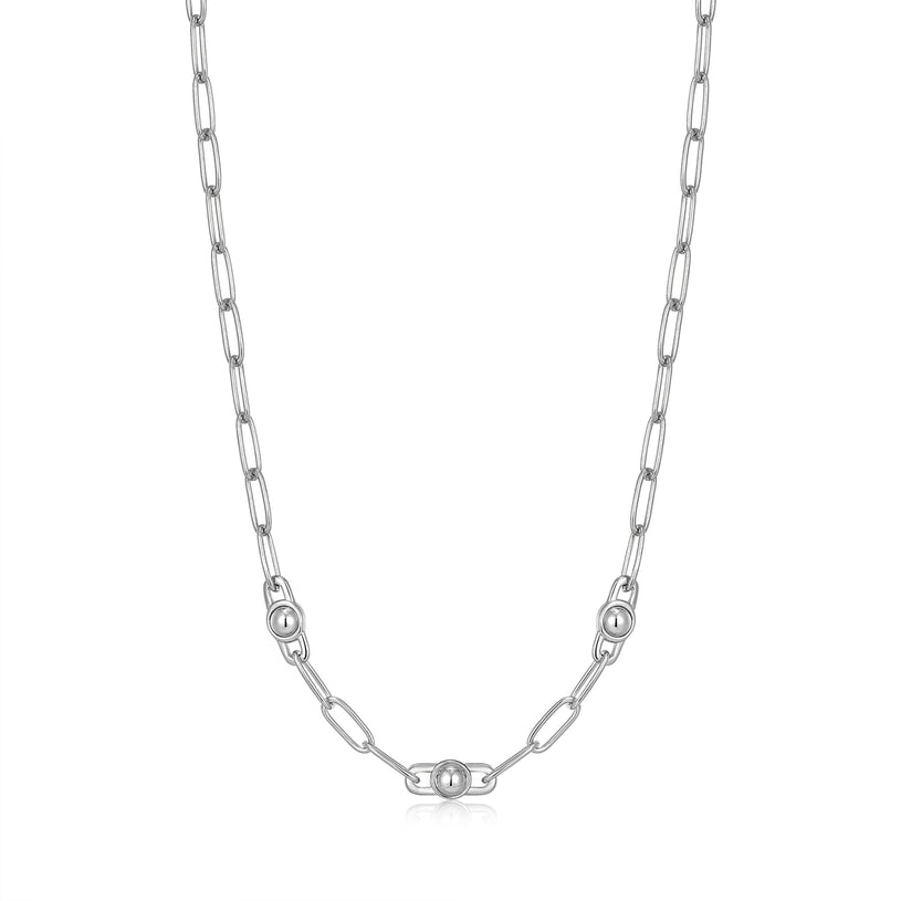 ORB LINK CHUNKY CHAIN NECKLACE-SILVER - Kingfisher Road - Online Boutique