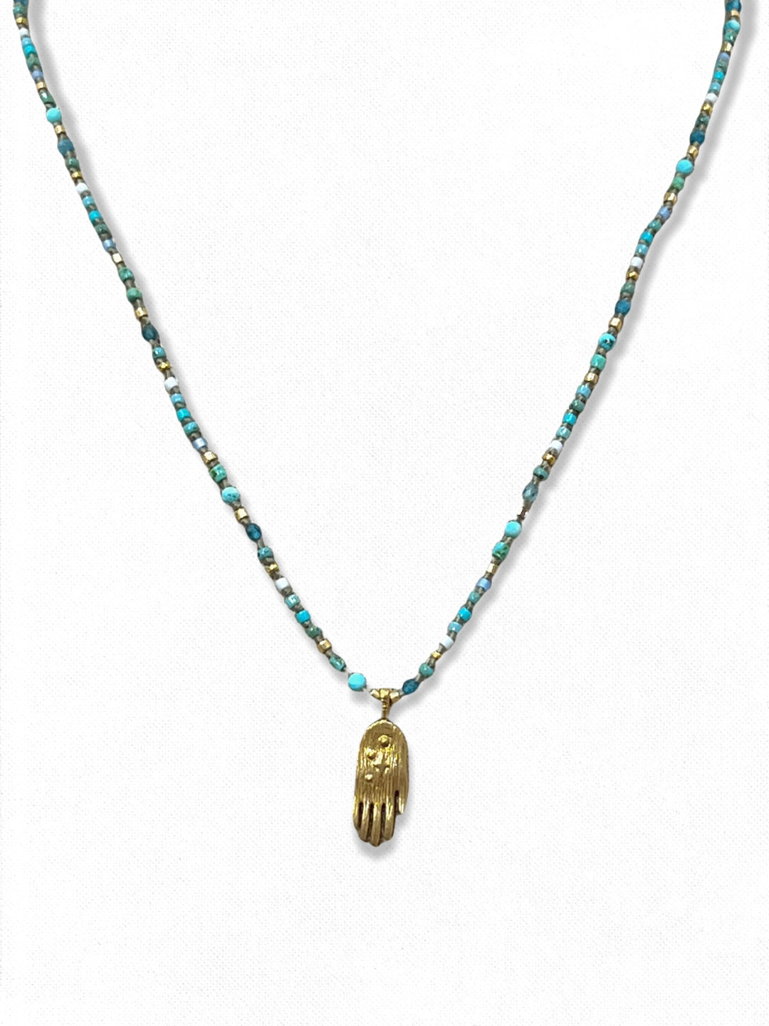 TINY PENDANT BEADED NECKLACE - Kingfisher Road - Online Boutique