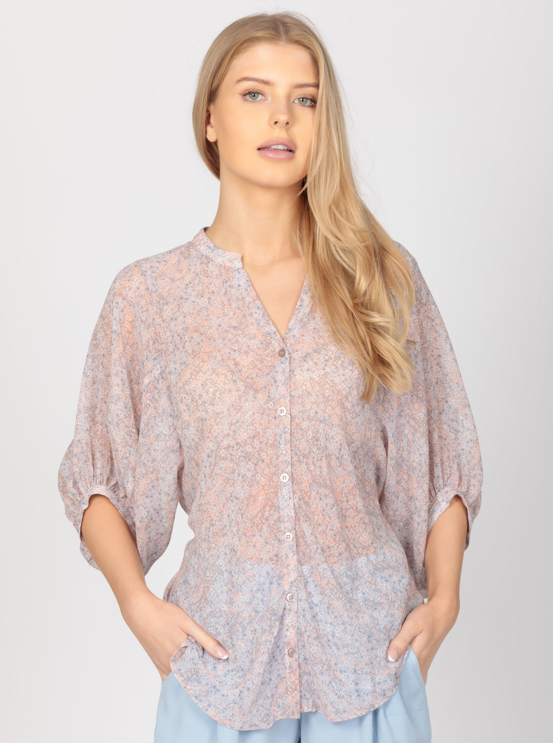 3/4 SLEEVE TOP - PEACH BLOSSOM - Kingfisher Road - Online Boutique
