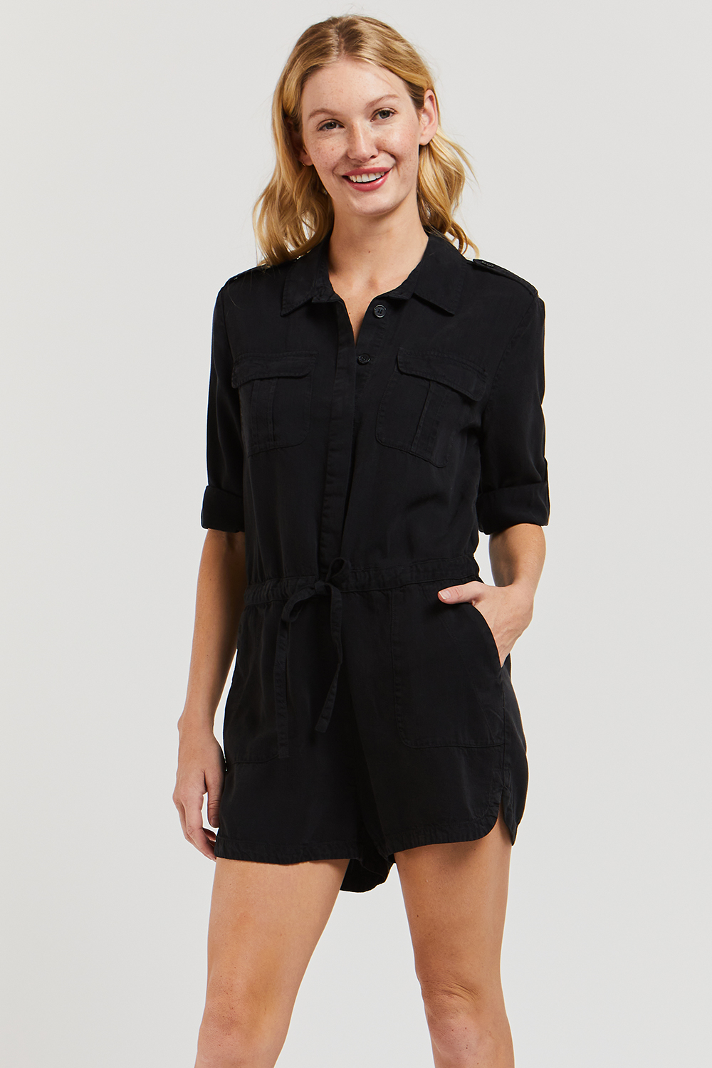 LUBA ROMPER SHORTS - WASHED OUT BLACK - Kingfisher Road - Online Boutique