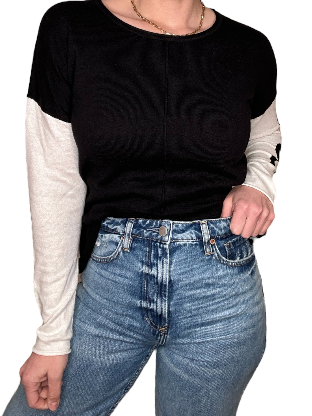 LOVE SLEEVE BLACK SWEATER - Kingfisher Road - Online Boutique