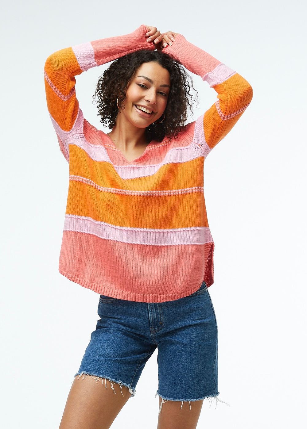 COTTON KNIT SWEATER-MELON - Kingfisher Road - Online Boutique