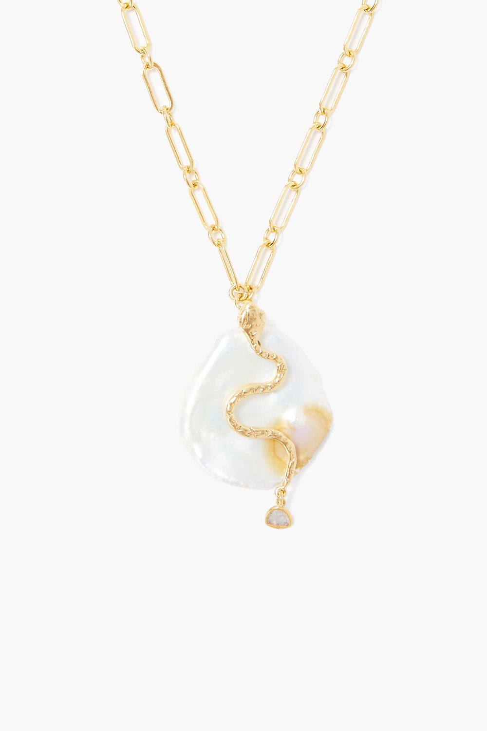 SERPENT/PEARL COIN NECKLACE - Kingfisher Road - Online Boutique