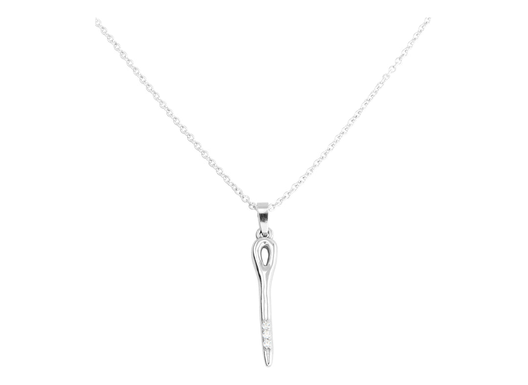 SILVER NEEDLE NECKLACE