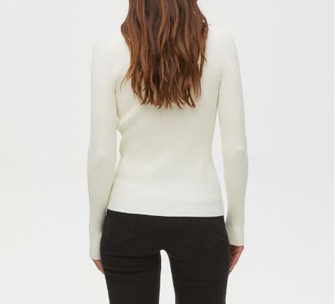 MIRI COLLARED BUTTON FRONT SWEATER-CHALK - Kingfisher Road - Online Boutique