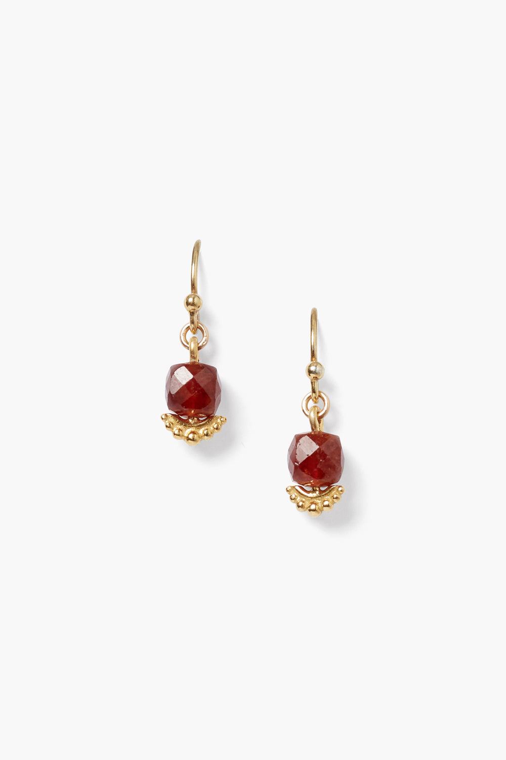 HESSONITE CUBE DROP EARRING - Kingfisher Road - Online Boutique