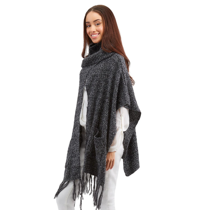 TURTLENECK PONCHO WITH POCKETS - Kingfisher Road - Online Boutique