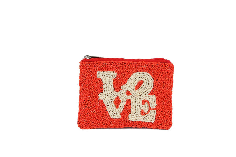 BEADED COIN PURSE-WORDS - Kingfisher Road - Online Boutique