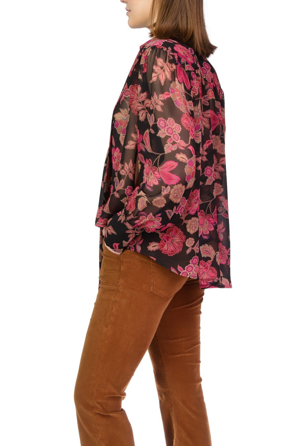 DAZZLING VOLUME BLOUSE - CRANBERRY BLOOM - Kingfisher Road - Online Boutique