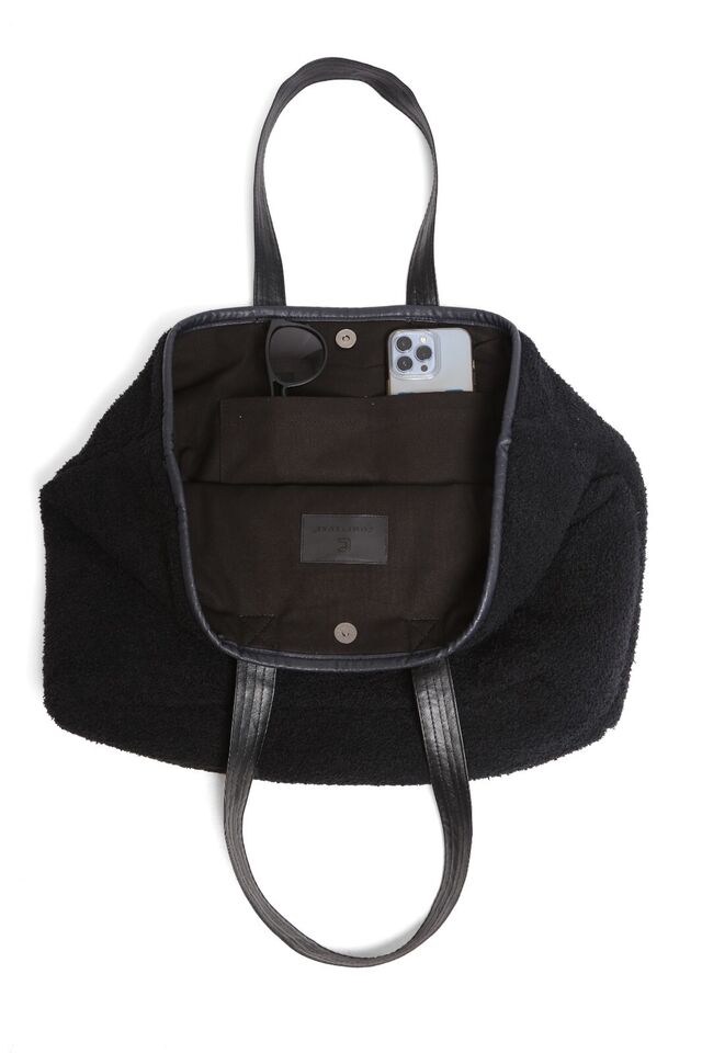 HAPPY FACE TOTE BAG-BLACK - Kingfisher Road - Online Boutique