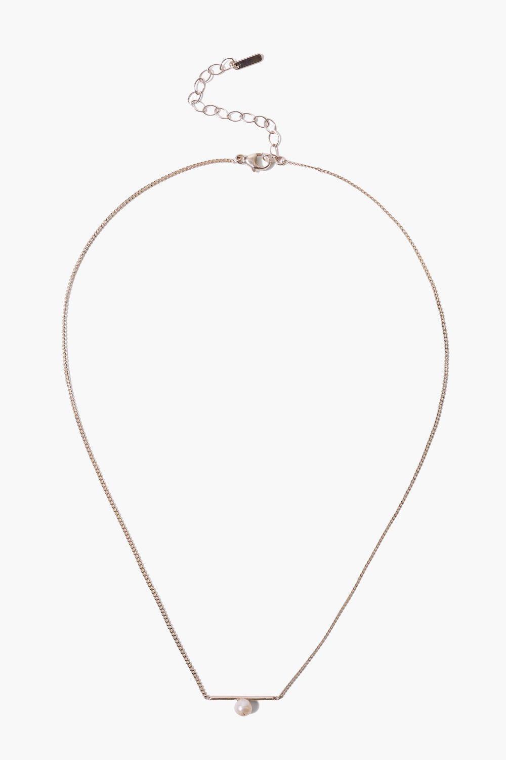 WHITE PEARL SILVER BAR NECKLACE - Kingfisher Road - Online Boutique