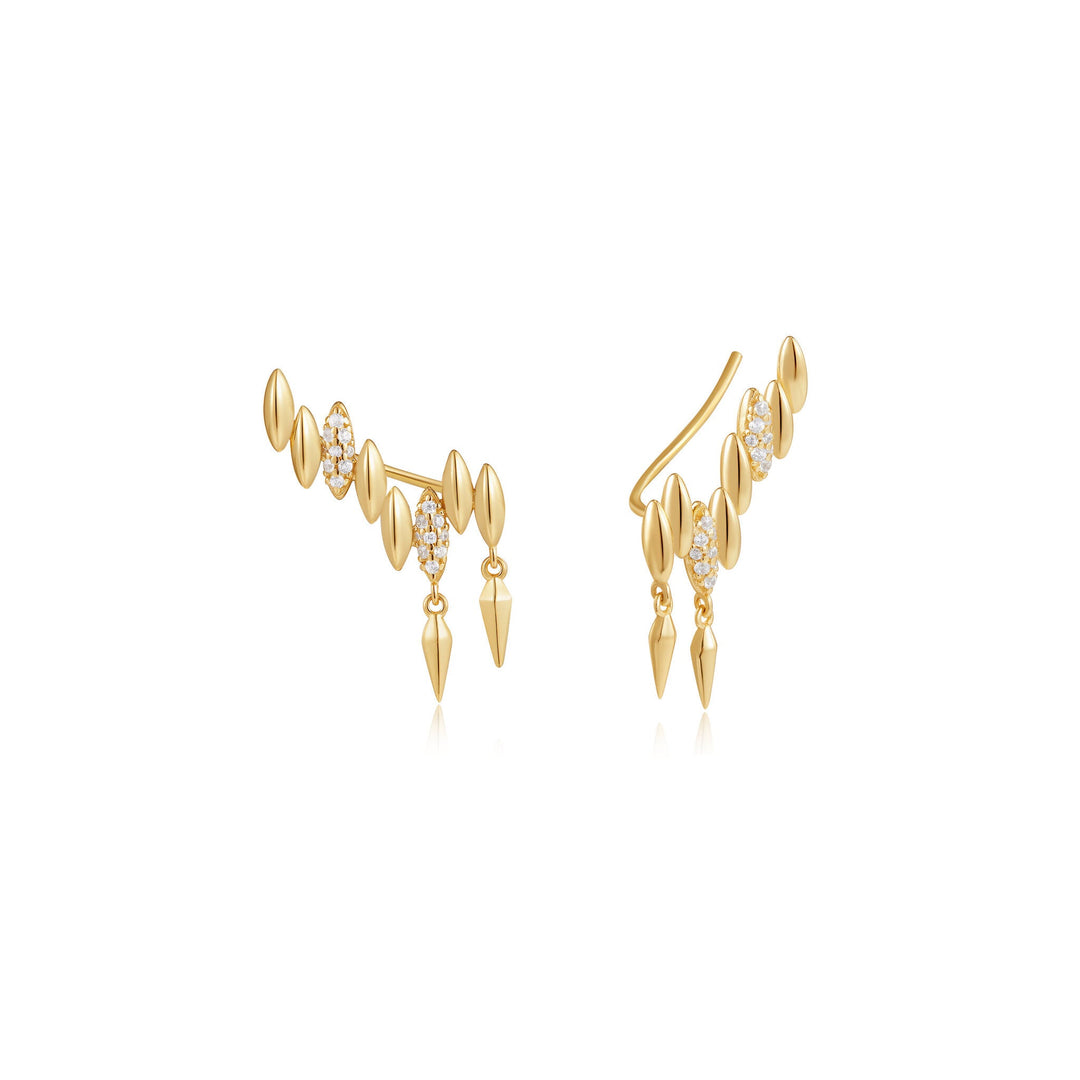 SPIKE CLIMBER STUD EARRINGS-GOLD - Kingfisher Road - Online Boutique