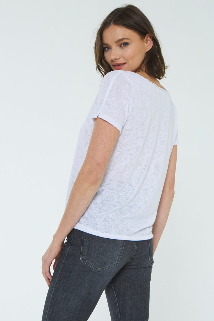 RILEY NOTCHED SLEEVE TEE - Kingfisher Road - Online Boutique