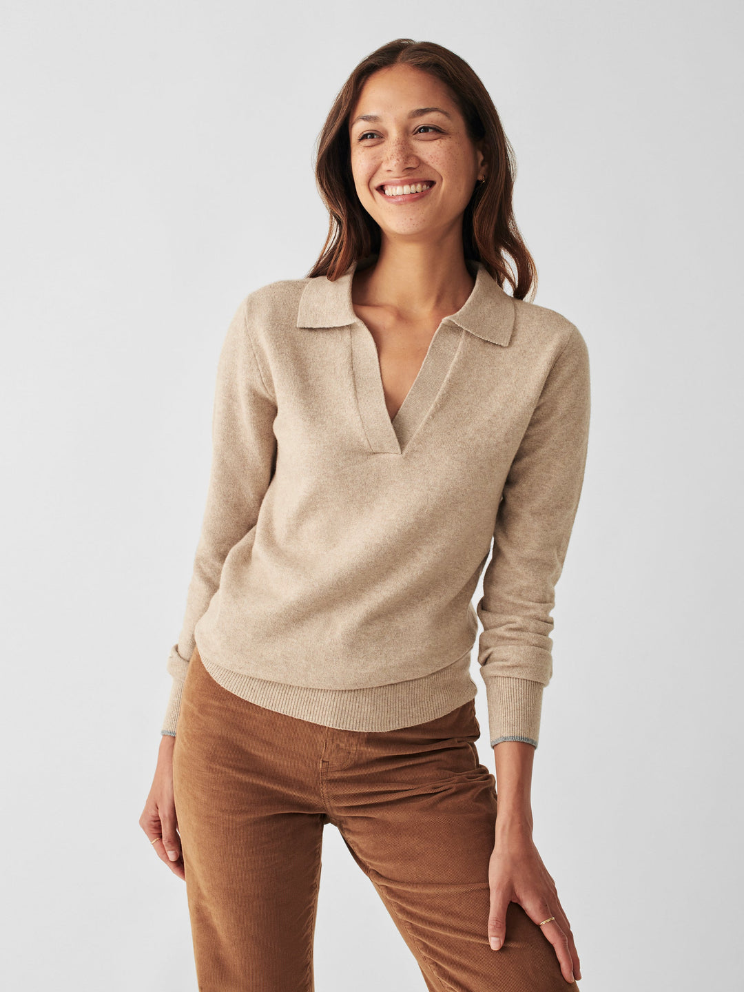 JACKSON SWEATER POLO-OATMEAL HEATHER - Kingfisher Road - Online Boutique