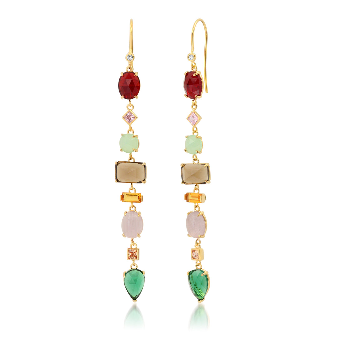 WINE GLASS GEOMETRIC DROP EARRING - Kingfisher Road - Online Boutique