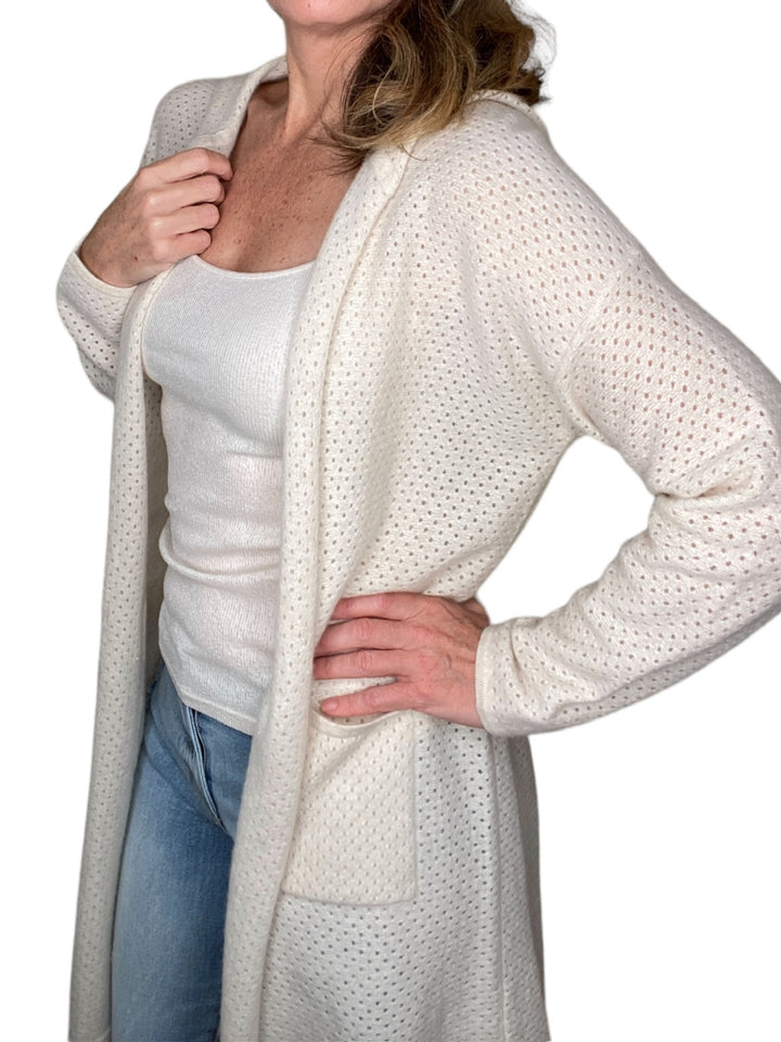 HOODED OPEN CARDIGAN-PARCHMENT - Kingfisher Road - Online Boutique