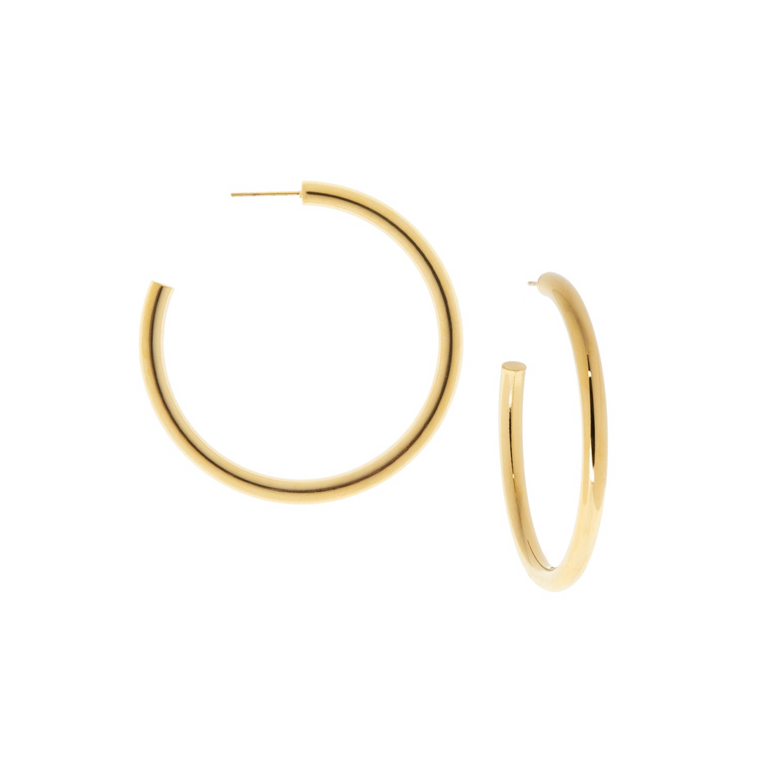 2" HOLLOW HOOP-GOLD - Kingfisher Road - Online Boutique