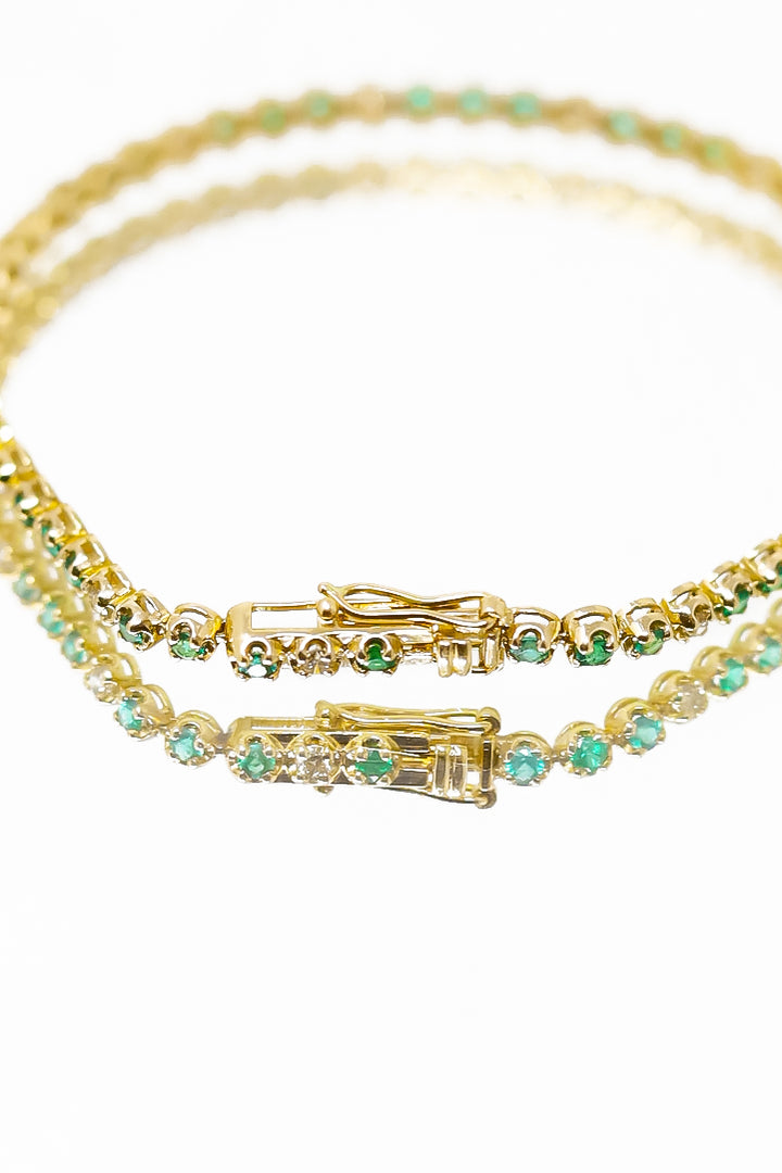 .83ct EMERALD AND .41 DIAMOND  TENNIS BRACELET - Kingfisher Road - Online Boutique
