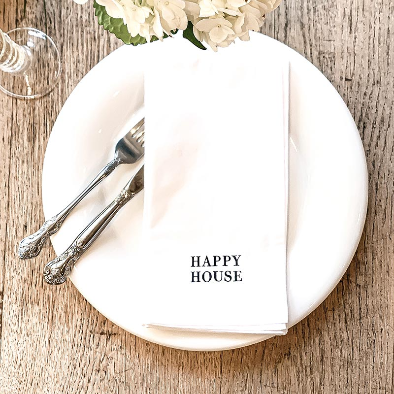 HAPPY HOUSE DINNER NAPKIN SET - Kingfisher Road - Online Boutique