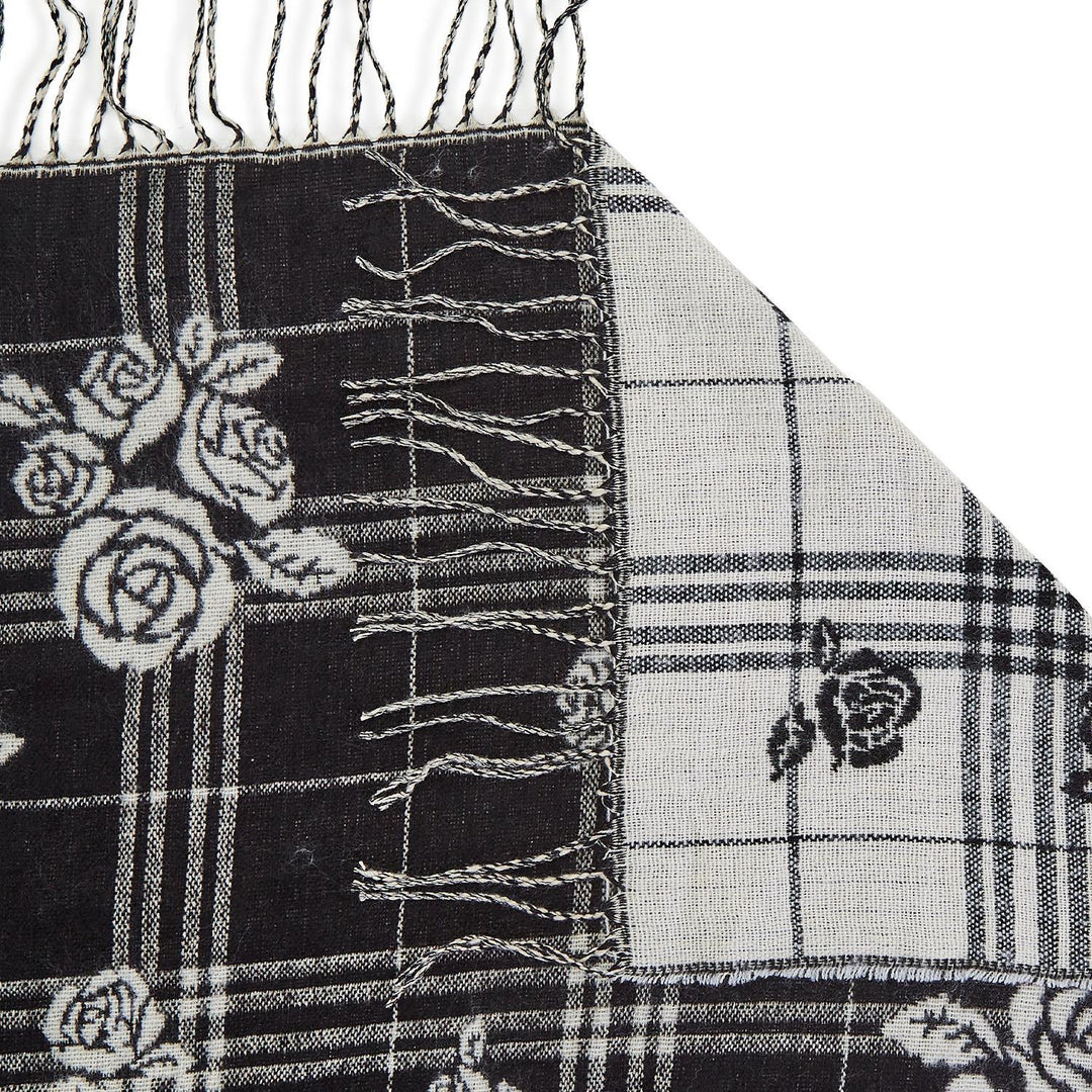 PLAID ROSES REVERSIBLE SCARF - Kingfisher Road - Online Boutique