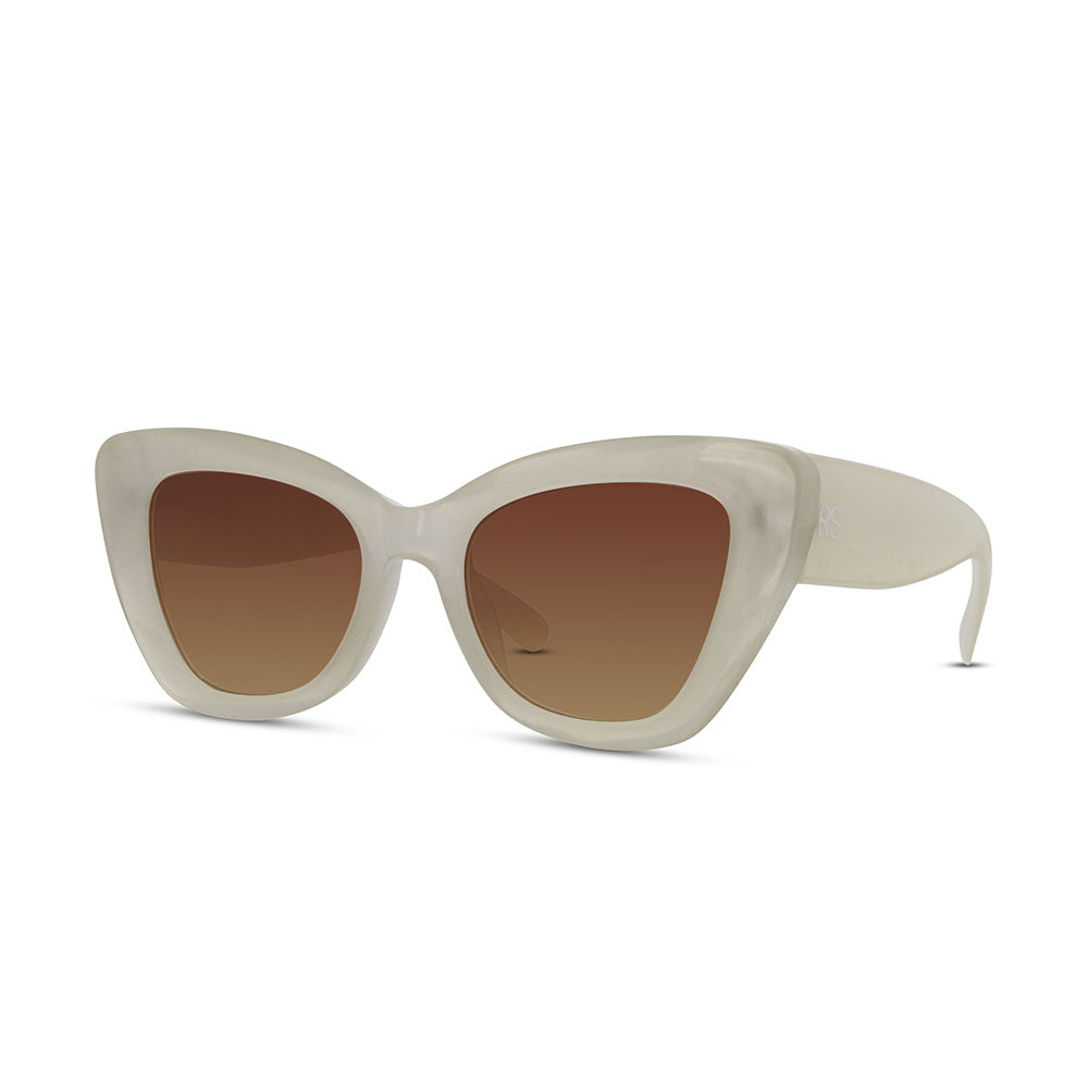 OVERSIZED CAT EYE SUNGLASSES-OPAQUE WHITE - Kingfisher Road - Online Boutique