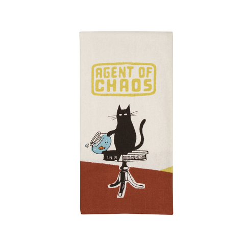 Kingfisher Road Blue Q AGENT OF CHAOS DISH TOWEL