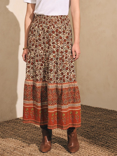 HARLOW SKIRT-UMBER FOLLY FLORAL - Kingfisher Road - Online Boutique
