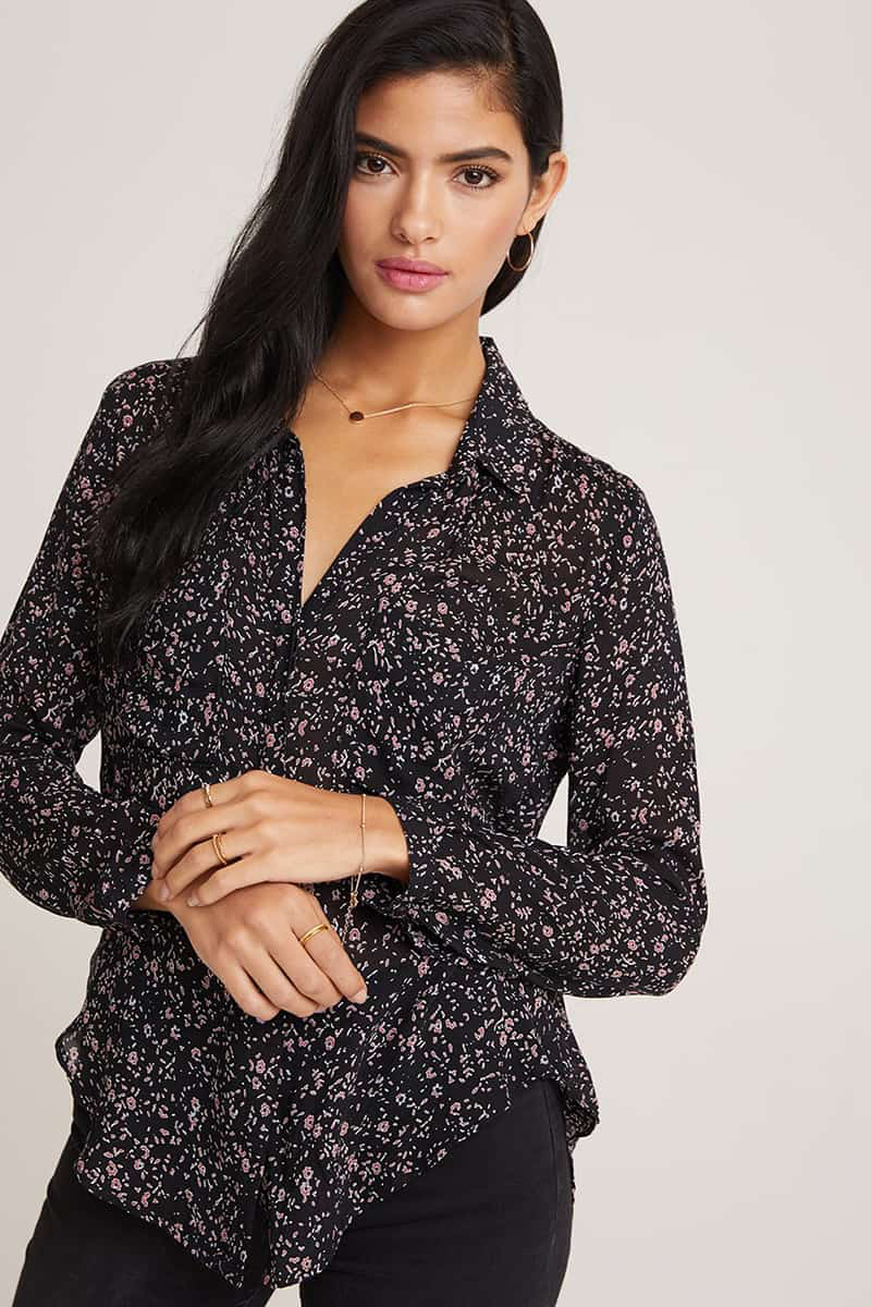 Hipster Blouse in Black/Mulberry - Kingfisher Road - Online Boutique