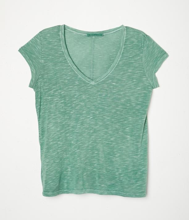 Brooklyn V-Neck Tee in Palm - Kingfisher Road - Online Boutique