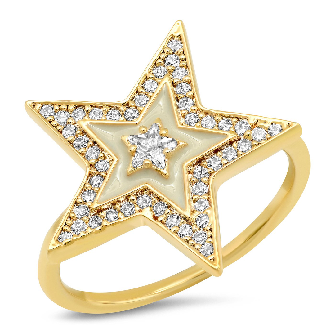 ENAMEL PAVE STAR RING - Kingfisher Road - Online Boutique