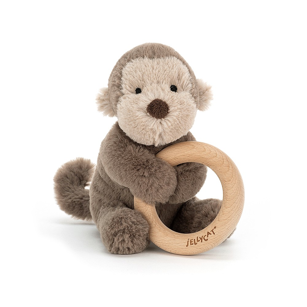 Monkey Wooden Ring Toy - Kingfisher Road - Online Boutique