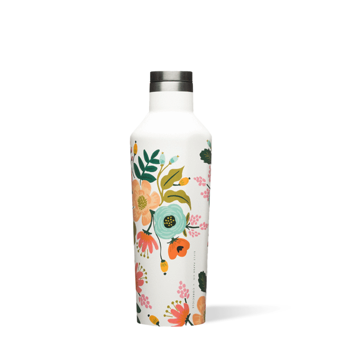Cream Lively Floral Canteen 16oz - Kingfisher Road - Online Boutique