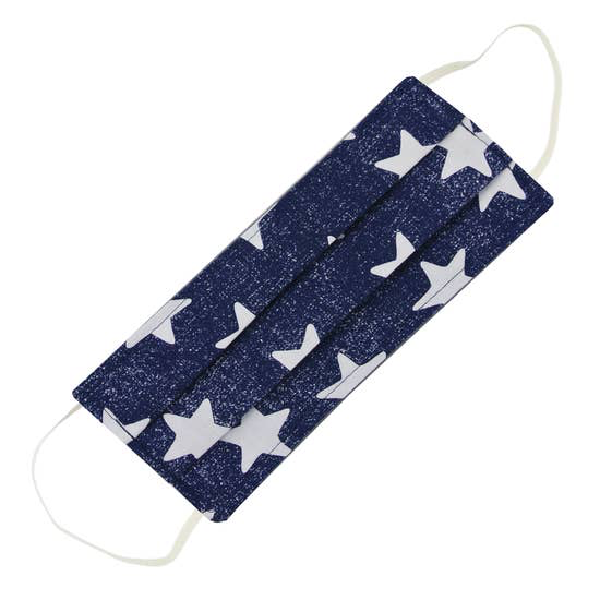 "Navy Stars" Cotton Face Mask - Kingfisher Road - Online Boutique