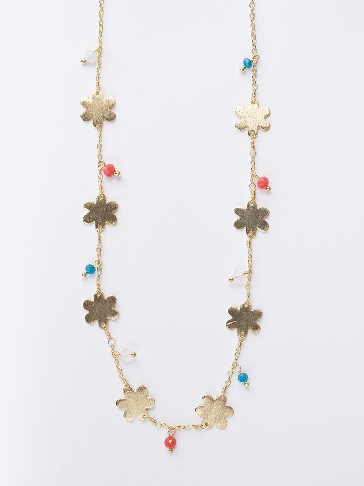 Petite Flower Necklace Gold - Kingfisher Road - Online Boutique