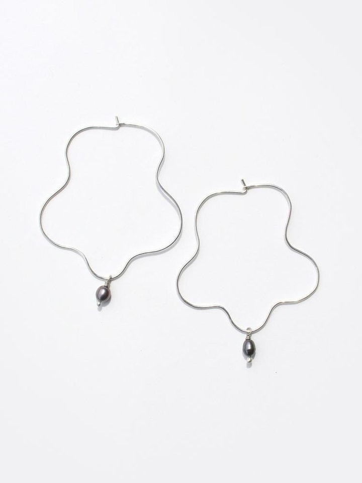 Sea Squiggle Hoops Silver - Kingfisher Road - Online Boutique